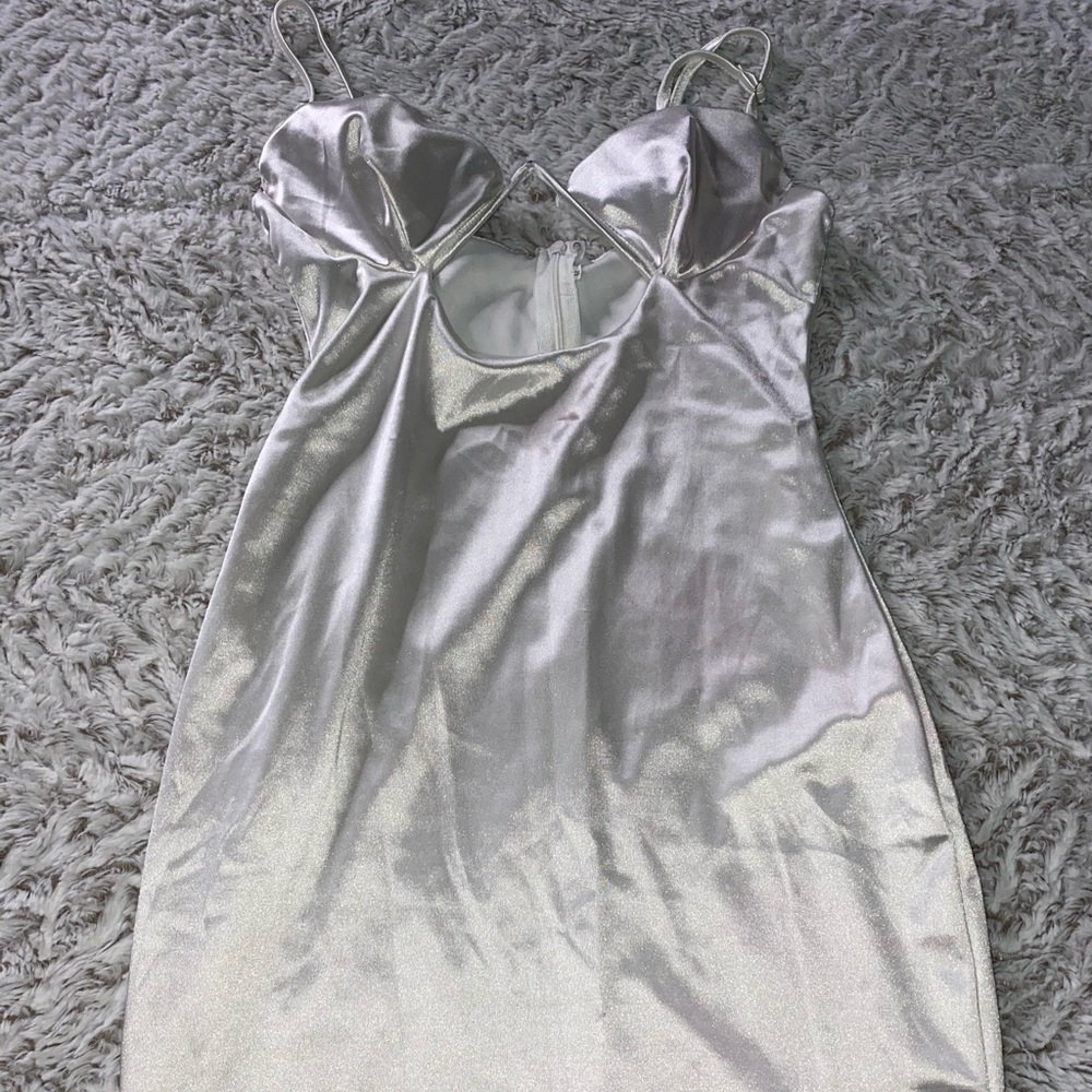 Boohoo white corset dress